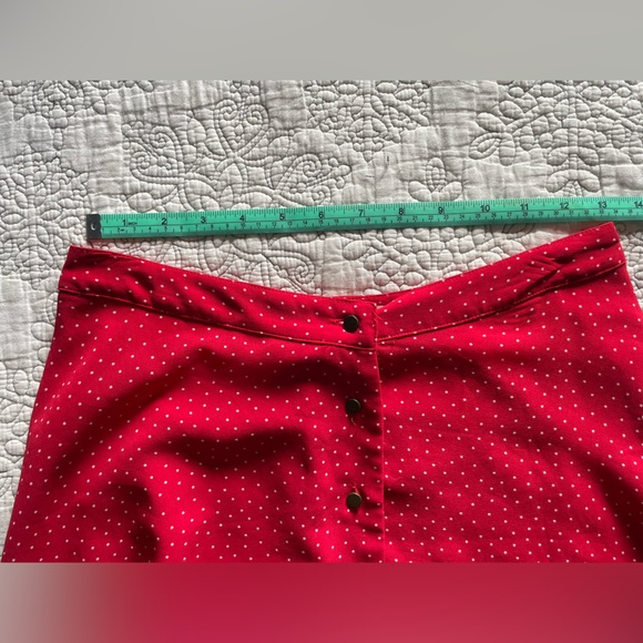 Forever 21 Button-Up Skirt, Red and White Polka Dots, Size S - Picture 3 of 5